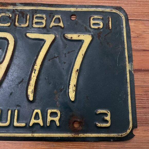VTG 1961 Cuban License Plate PARTICULAR Private Passenger Rare - Picture 5 of 8
